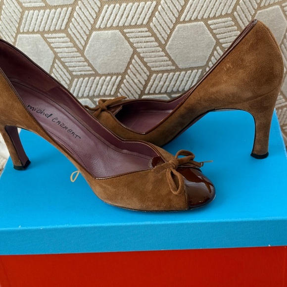 JEAN-MICHEL CAZABAT Suede/Patent Leather Pumps Womens SZ 6 36 In Box Made Italy - Picture 2 of 8